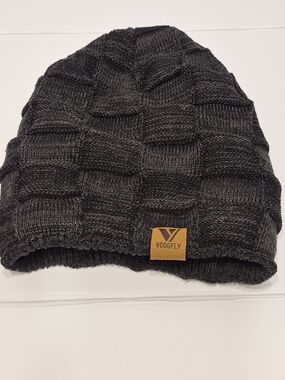 VGOGFLY Knit Beanie Hat in Charcoal Gray  Fleece Lined Unisex